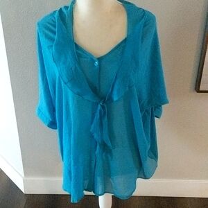 NWOT Blue Chiffon Lane Bryant Blouse 22/24